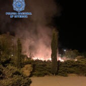 La Policía sorprende a cuatro menores provocando un incendio en el Polígono de Toledo