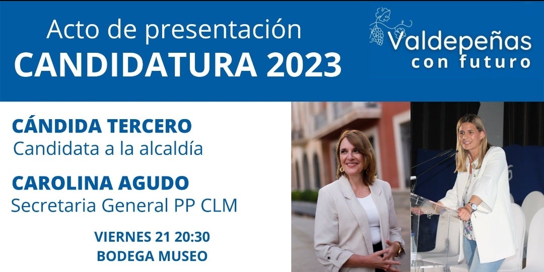 El Partido Popular de Valdepeñas presenta la candidatura para el 28M El Partido Popular de Valdepeñas presenta la candidatura para el 28M