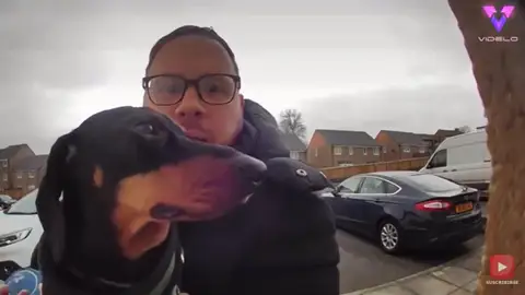 Jack Westmoreland con su teckel Jack Westmoreland con su teckel