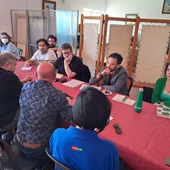 Instantes de la reunión en los Astilleros de Cádiz Instantes de la reunión en los Astilleros de Cádiz