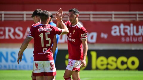 Sergio Aguza con el Real Murcia. Abril 2023