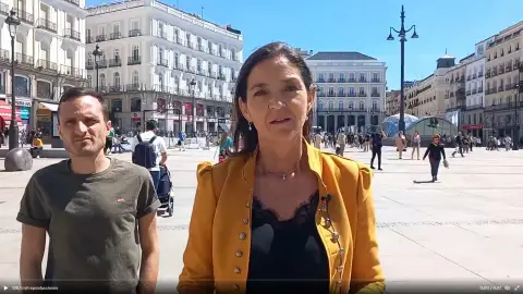 Reyes Maroto en la Puerta del Sol Reyes Maroto en la Puerta del Sol
