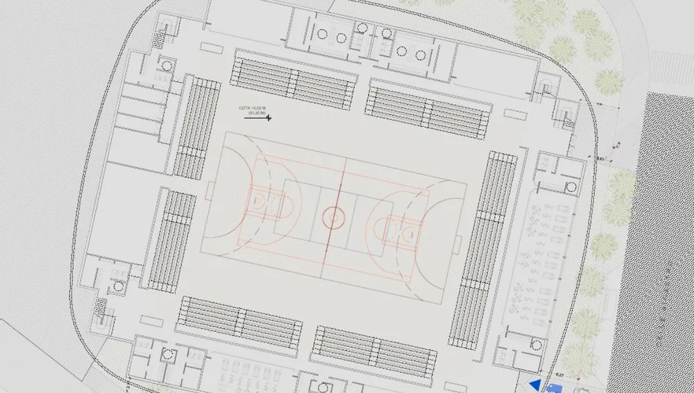 Plano del interior del nuevo Palacio de Deportes de Elche. 