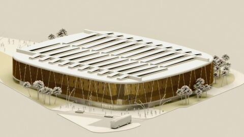 Maqueta del nuevo Palacio de los Deportes de Elche. 