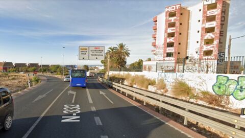 Acceso a Santa Pola desde la Nacional 332.