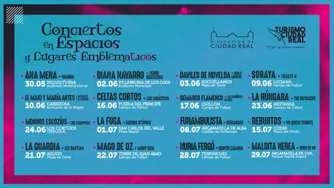 Conciertos en lugares y espacios emblemáticcos Diputación de Ciudad Real