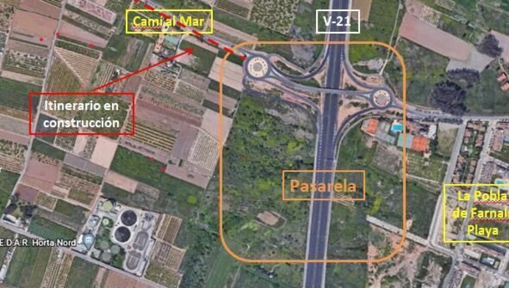 Mapa de la actuación en Pobla de Farnals