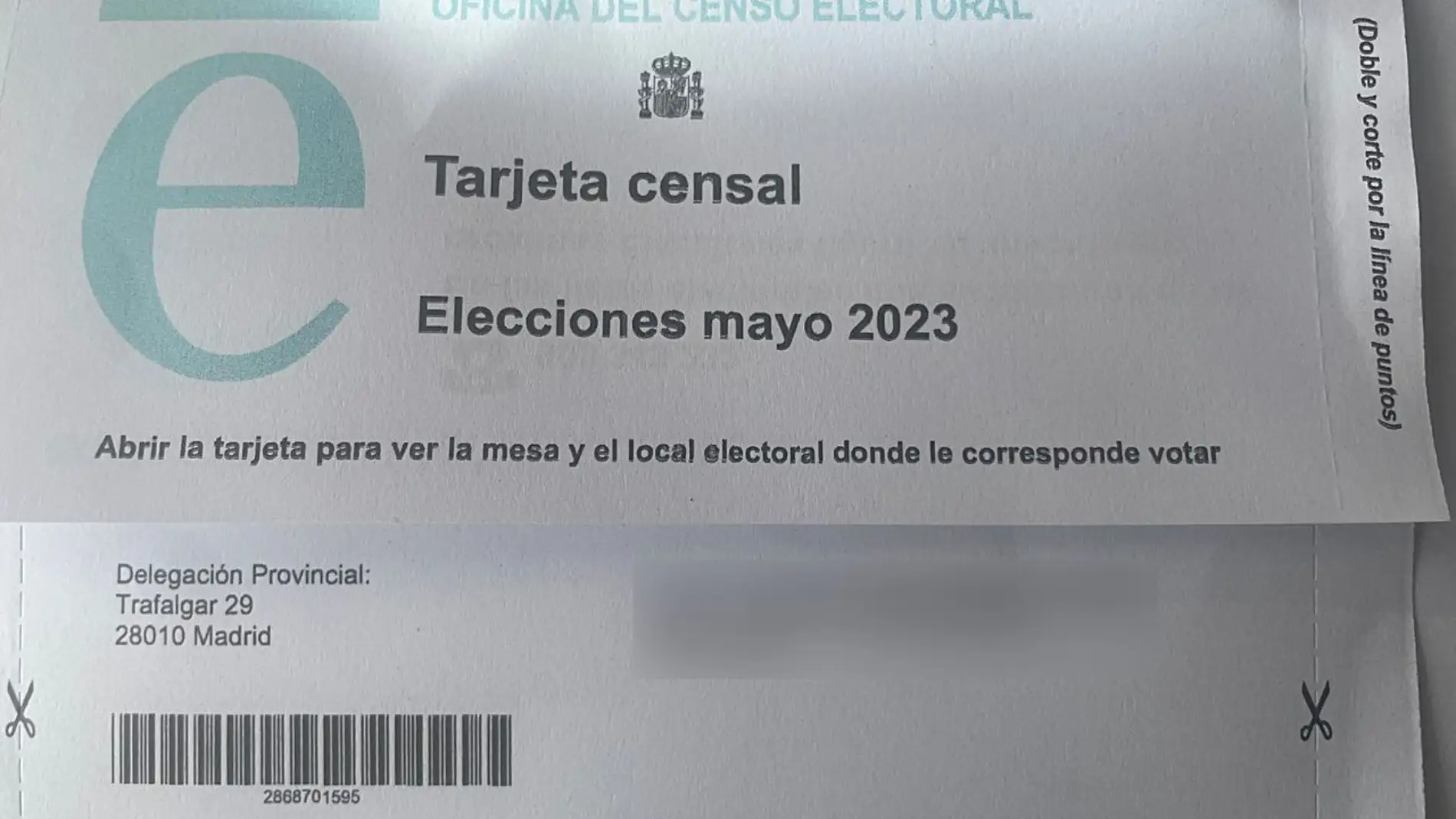 Tarjeta censal elecciones del 28 de mayo de 2023