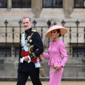 Los reyes de España, Felipe VI y Letizia, a su llegada a la Abadía de Westminster
