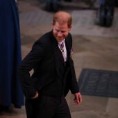 El príncipe Harry, a su llegada a la Abadía de Westminster