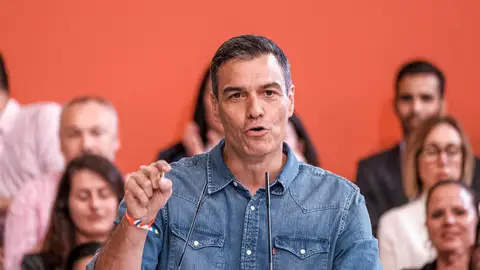 Imagen de archivo del presidente del Gobierno, Pedro Sánchez, durante un acto electoral Pedro Sánchez anuncia líneas de avales para la primera vivienda para jóvenes y familias con menores a cargo