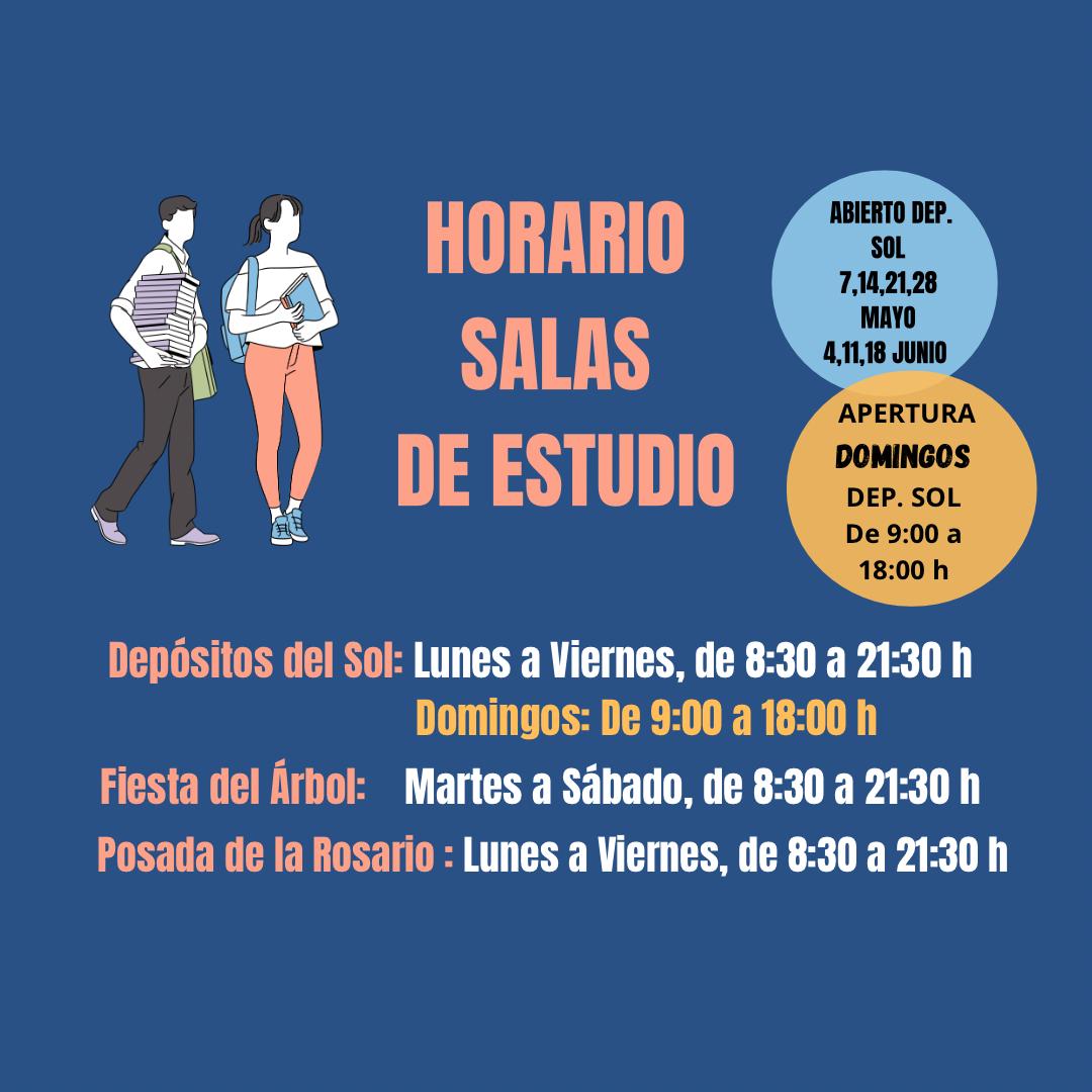 La sala de estudio de los Depósitos del Sol abrirá los próximos domingos hasta el 18 de junio La sala de estudio de los Depósitos del Sol abrirá los próximos domingos hasta el 18 de junio