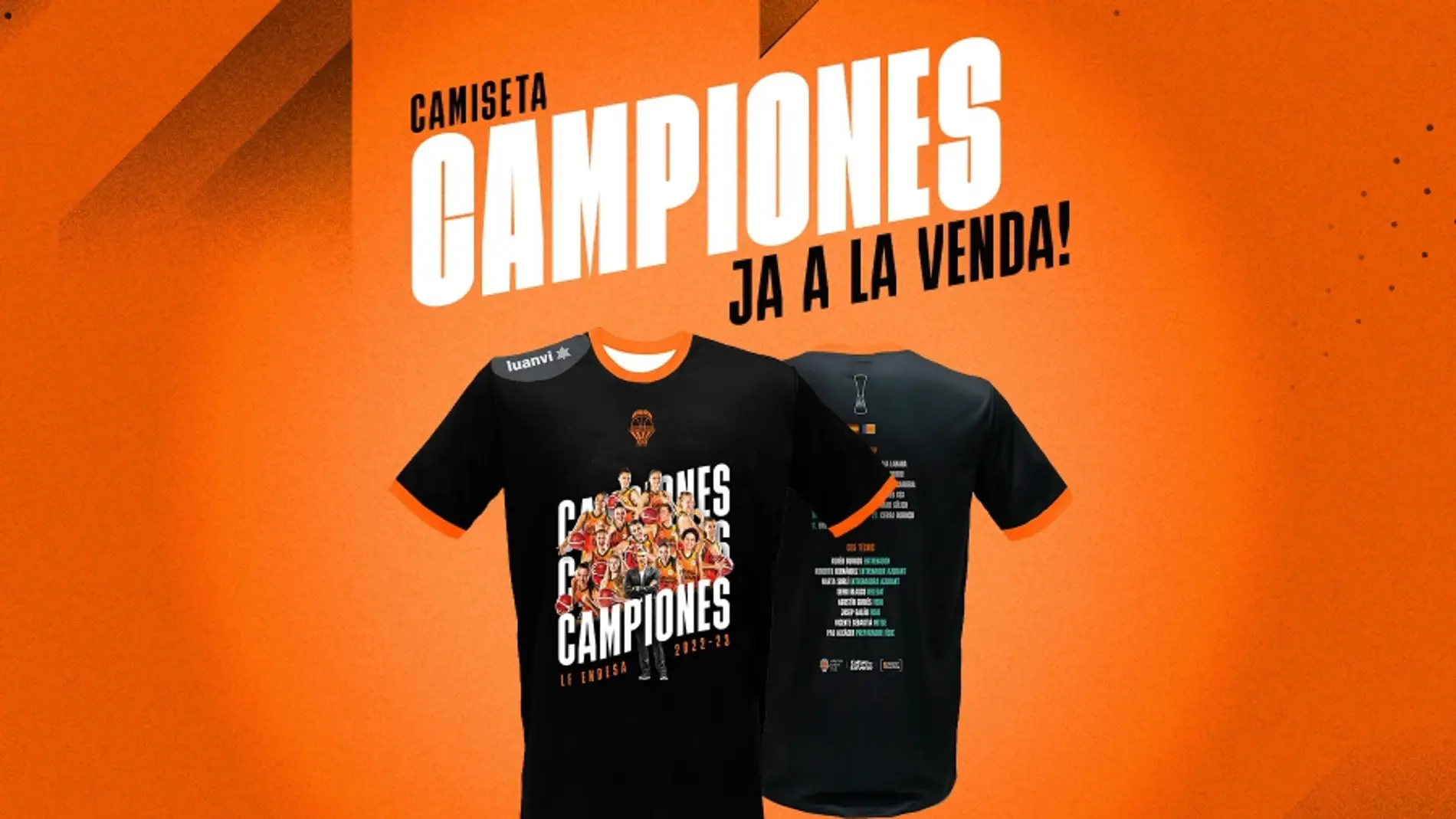 Valencia Basket pone a la venta las camisetas de campeonas