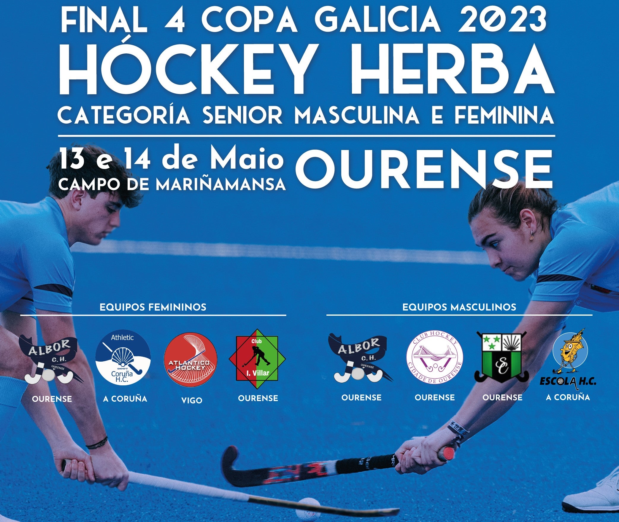 Ourense acolle a final a 4 da copa Galicia masculina e femenina de hockey Ourense acolle a final a 4 da copa Galicia masculina e femenina de hockey