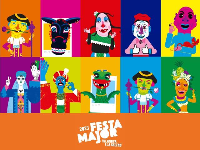 Els gegants, dracs, nans i mulasses de Vilanova prenen vida en la imatge de la Festa Major Els gegants, dracs, nans i mulasses de Vilanova prenen vida en la imatge de la Festa Major