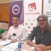 Ángel Aguas, en el centro, durante la rueda de prensa Ángel Aguas, en el centro, durante la rueda de prensa