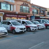 Taxis en línea aparcados en Chiclana