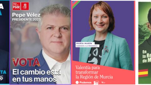 Carteles electorales candidatos Región Murcia