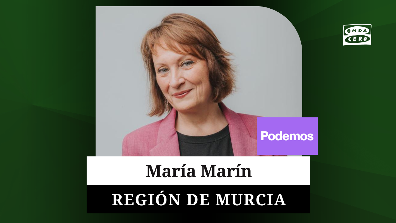 Quién es María Marín, candidata de Podemos en las elecciones autonómicas de la Región de Murcia Quién es María Marín, candidata de Podemos en las elecciones autonómicas de la Región de Murcia
