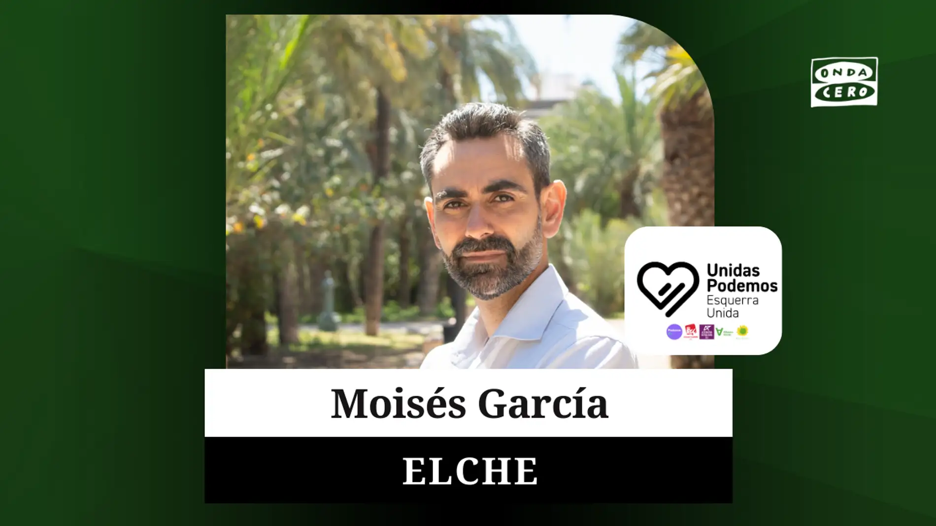 Moisés García, candidato de Unidas por Elche en las elecciones municipales de 2023