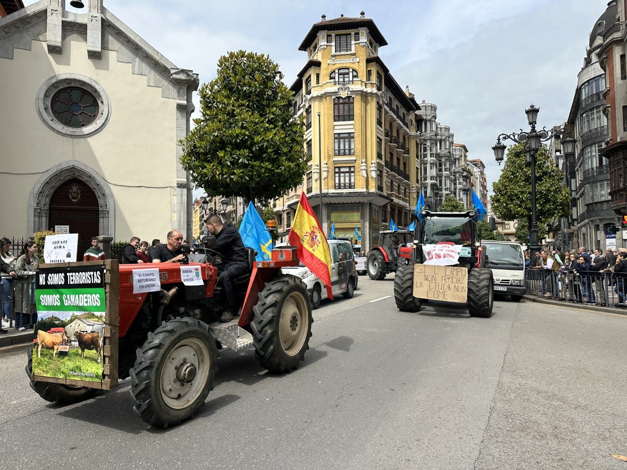 Las organizaciones agrarias consideran un “éxito” la gran tractorada de esta mañana en Oviedo Las organizaciones agrarias consideran un “éxito” la gran tractorada de esta mañana en Oviedo