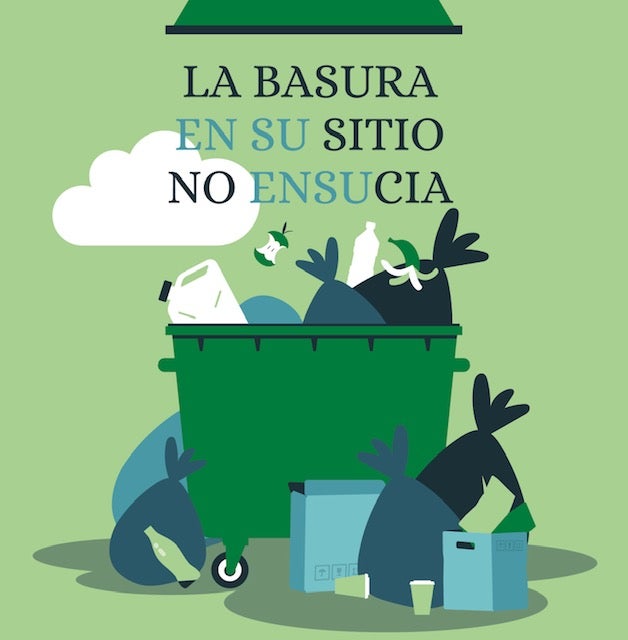 Educadores ambientales de Zaragoza vigilan la basura fuera del contenedor Educadores ambientales de Zaragoza vigilan la basura fuera del contenedor