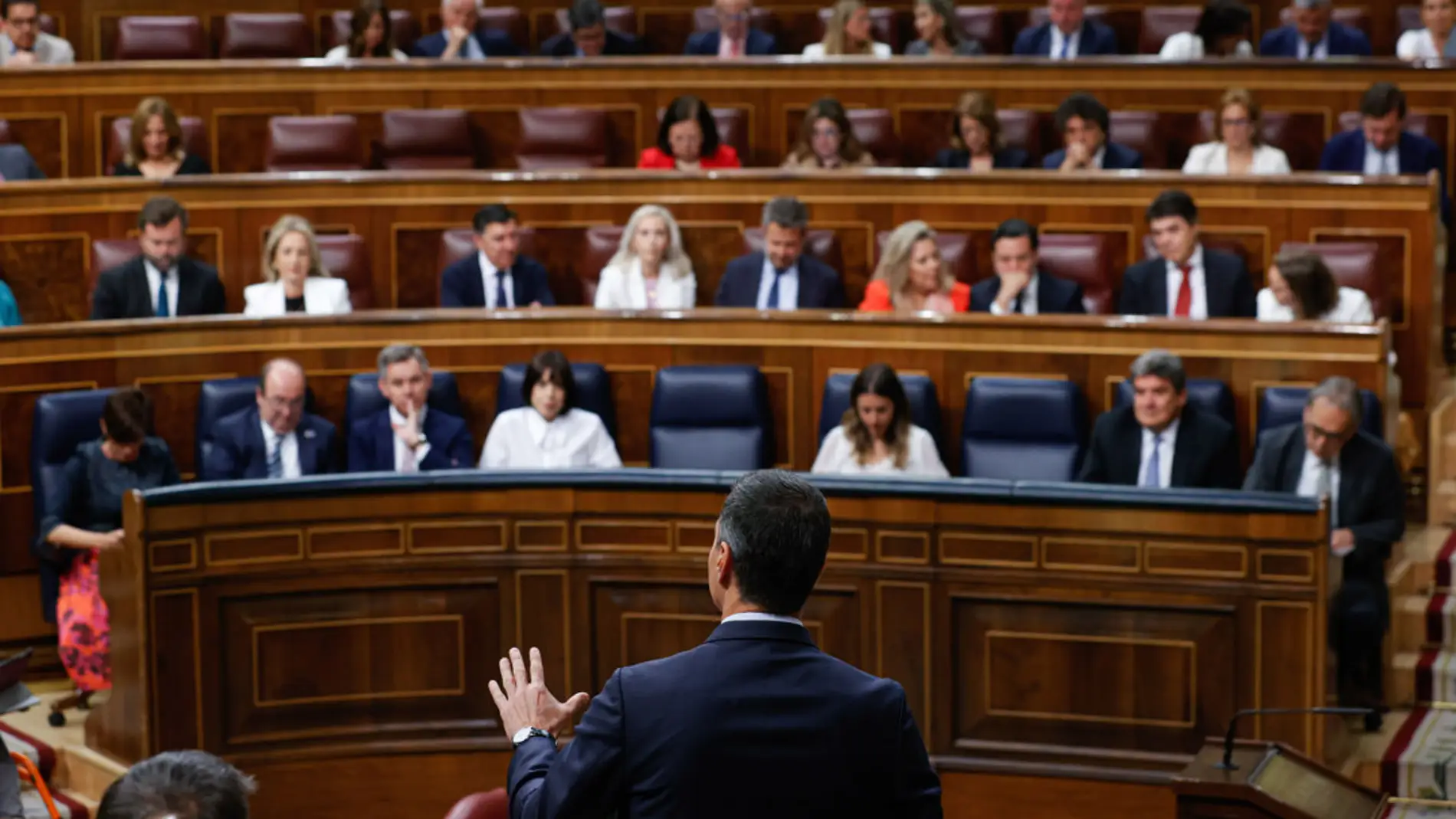 El presidente del Gobierno, Pedro Sánchez, en el Congreso de los Diputados en Madrid.