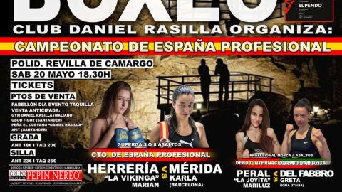 Velada boxeo femenino en Revilla de Camargo