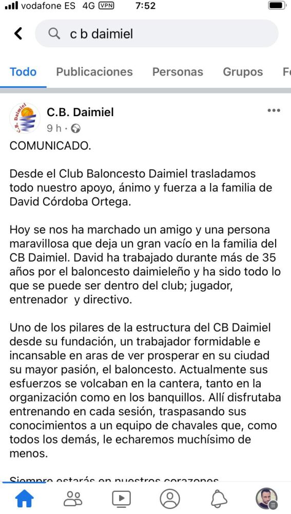 Comunicado del Baloncesto Daimiel