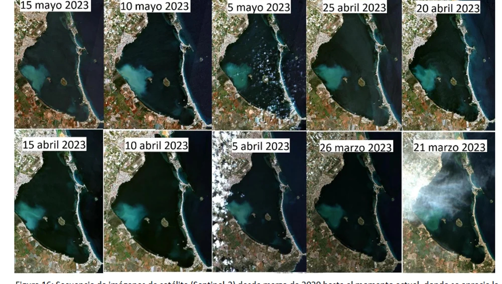 Evolución de la mancha en el Mar Menor