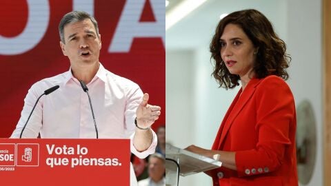 Pedro S&aacute;nchez e Isabel D&iacute;az Ayuso