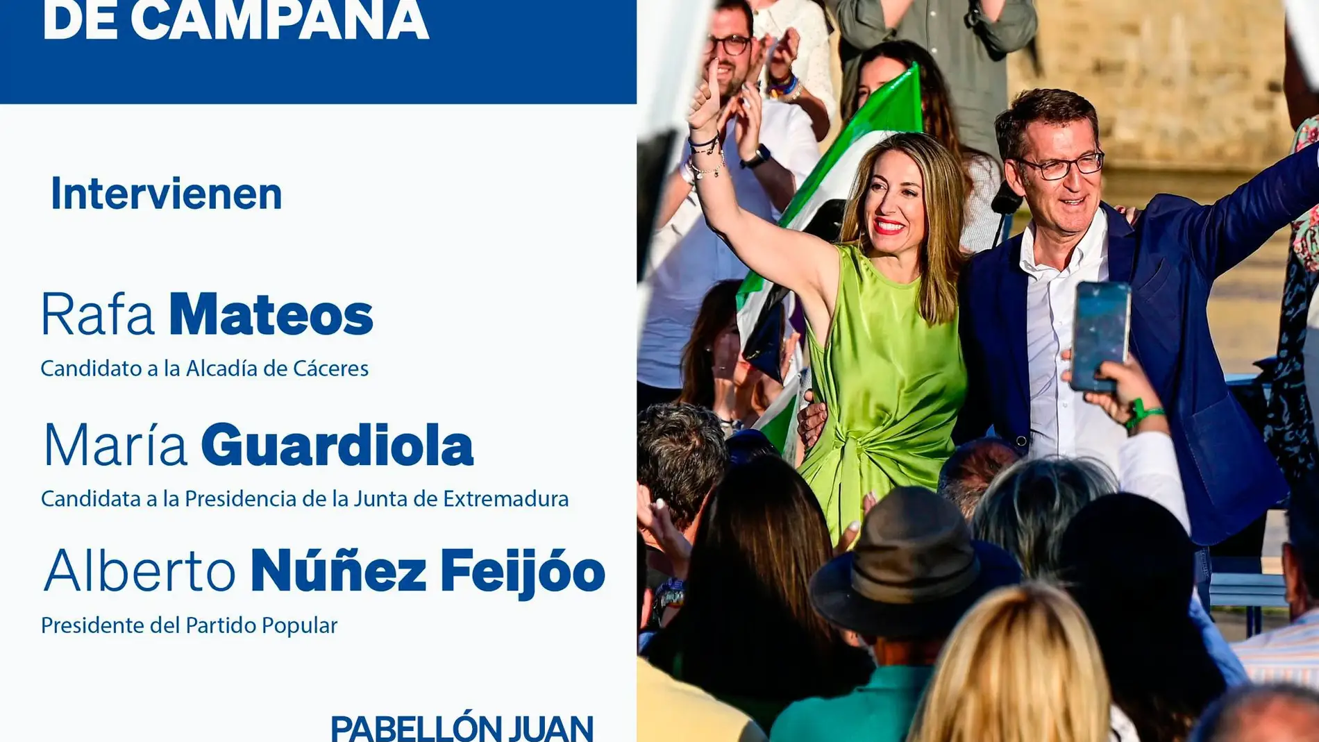 Feijóo estará este martes en Cáceres arropando la candidatura de María Guardiola a la Junta
