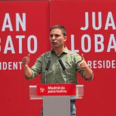 El candidato socialista a la Presidencia regional, Juan Lobato