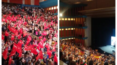 Palacio de Festivales, sala Argenta con mitin del PP y del PSOE