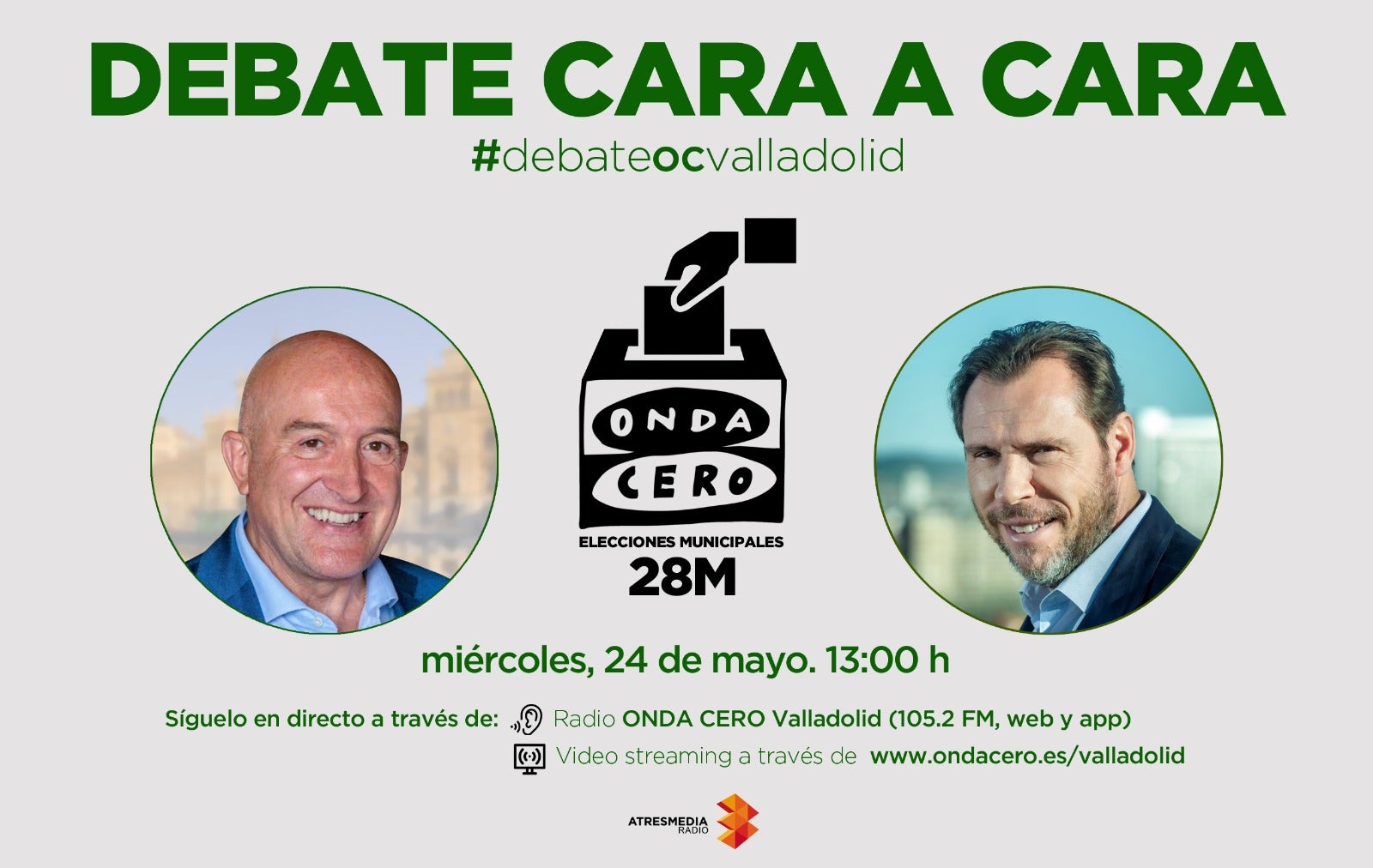 Escucha el debate municipal de Valladolid entre Óscar Puente y Jesús Julio Carnero Escucha el debate municipal de Valladolid entre Óscar Puente y Jesús Julio Carnero