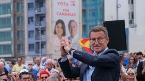 Alberto N&uacute;&ntilde;ez Feij&oacute;o en un acto durante la campa&ntilde;a electoral del 28M