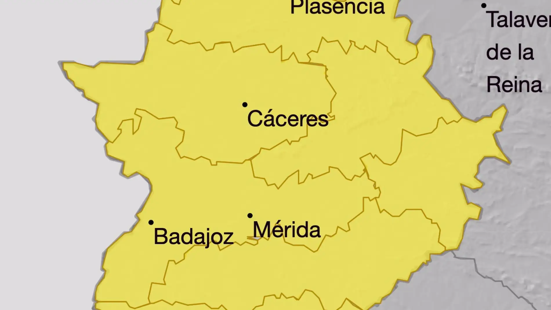 El 112 Extremadura amplía la alerta amarilla para este sábado a toda la región ante la previsión de lluvias y tormenta