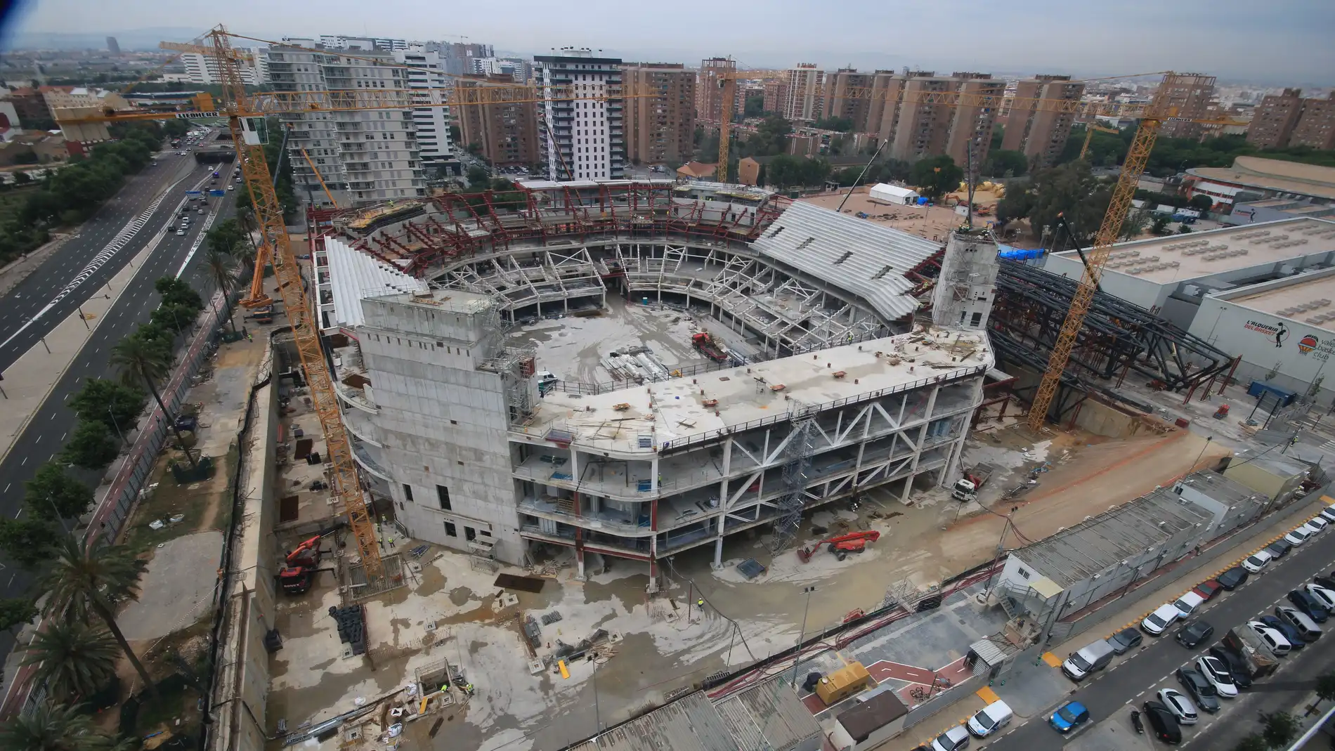 Vista actual de la obras del "Roig Arena"
