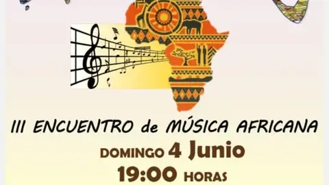 Coro di Core, la coral Con Fusa de Cabanillas del Campo y el coro de la Universidad de Alcalá participan en el III Encuentro de Música Africana a favor de la asociación Hermana África Cartel del III Encuentro de Música Africana