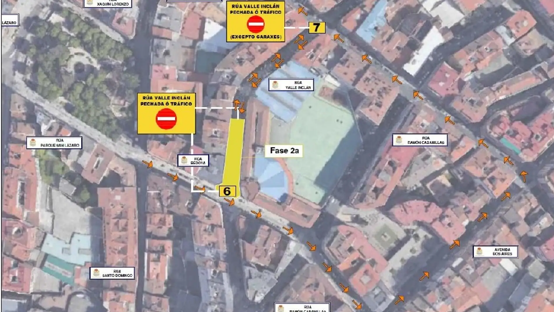 As obras de acondicionamento no centro de Ourense obrigan a modificar o tráfico desde o 5 de xuño