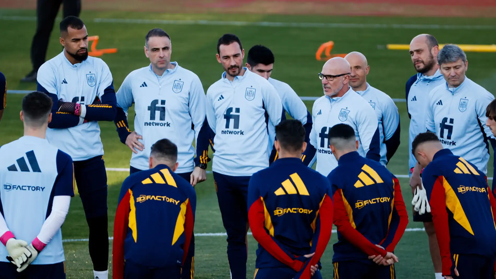 Luis De la Fuente durante un entrenamiento de la selección española