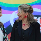 La ministra de Derechos Sociales, Ione Belarra, junto a la vicepresidenta segunda y ministra de Trabajo, Yolanda Díaz