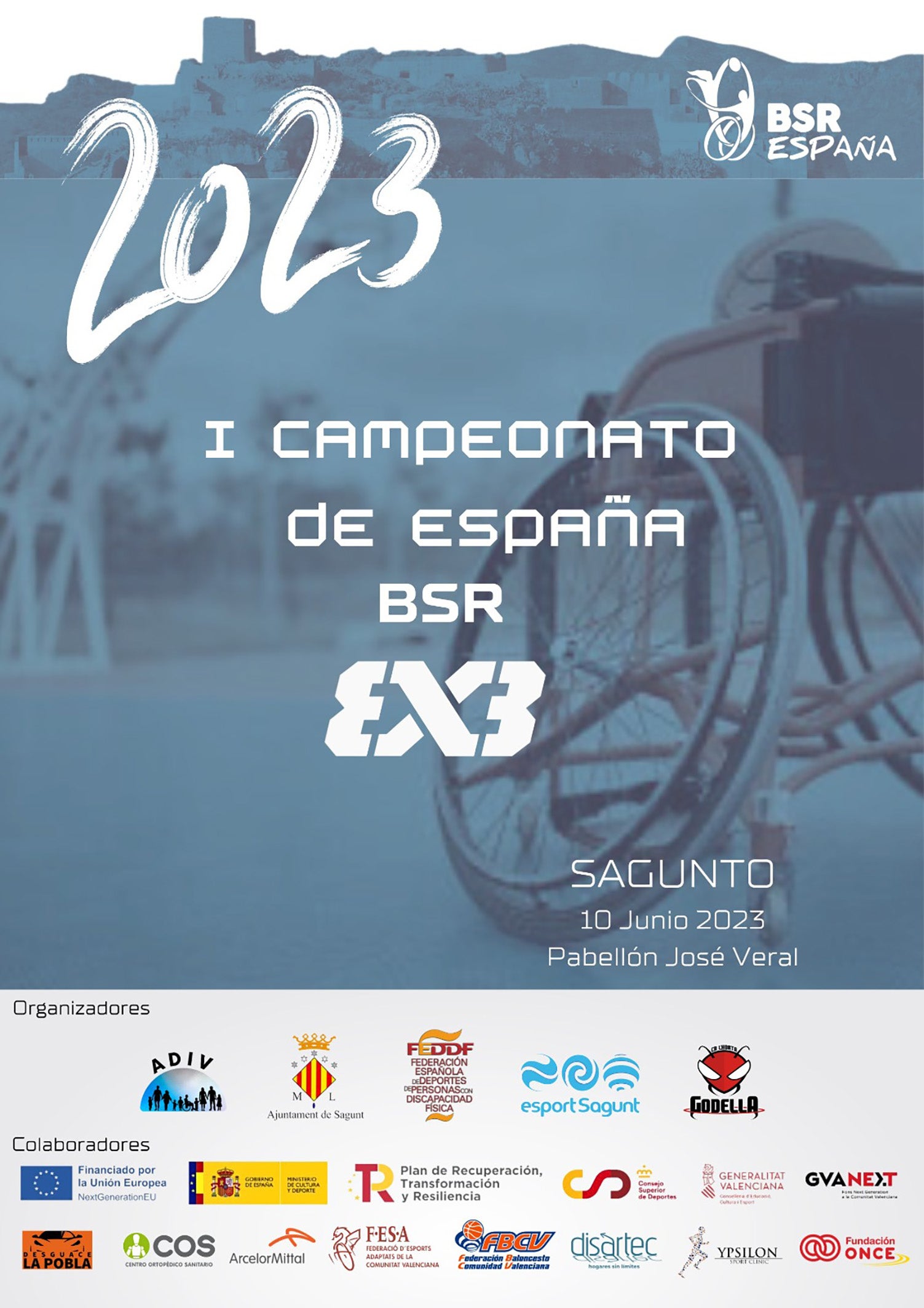 Sagunto, sede del1r Campeonato de España de Baloncesto en Silla de Ruedas 3x3 Sagunto, sede del1r Campeonato de España de Baloncesto en Silla de Ruedas 3x3