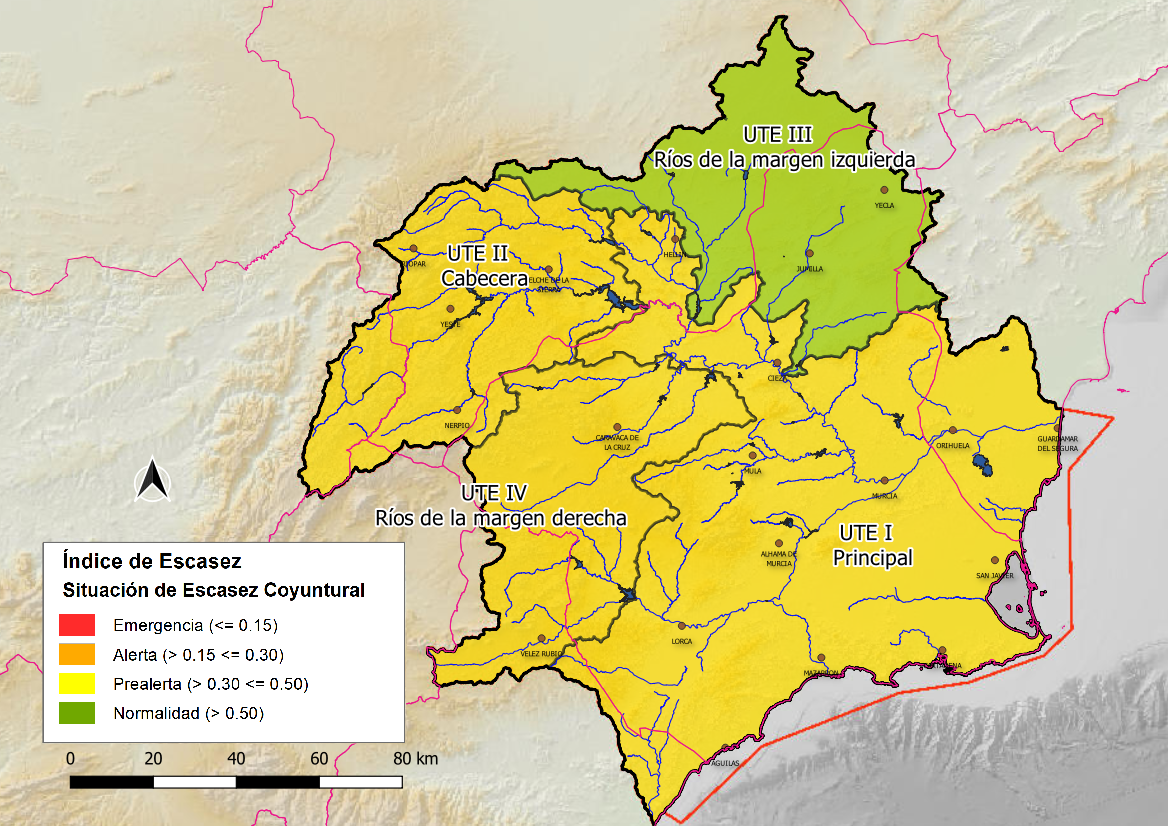 La cuenca del Segura continúa en prealerta y aleja el escenario de sequía extraordinaria La cuenca del Segura continúa en prealerta y aleja el escenario de sequía extraordinaria