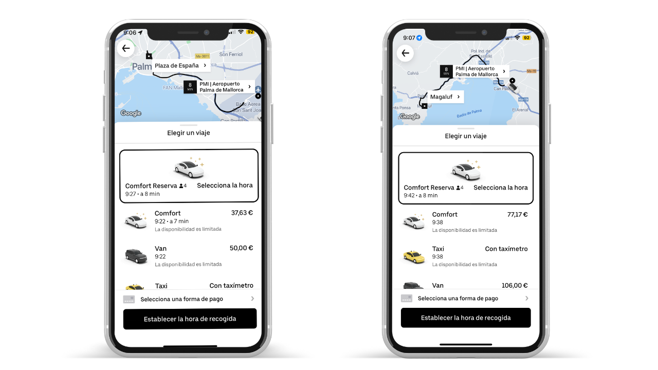 37 euros por ir del aeropuerto a Plaza de España y 77 a Magaluf: Uber empieza a operar en Mallorca 37 euros por ir del aeropuerto a Plaza de España y 77 a Magaluf: Uber empieza a operar en Mallorca