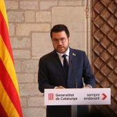 Pere Aragonès anuncia la remodelació des de la Sala Gòtica del Palau de la Generalitat