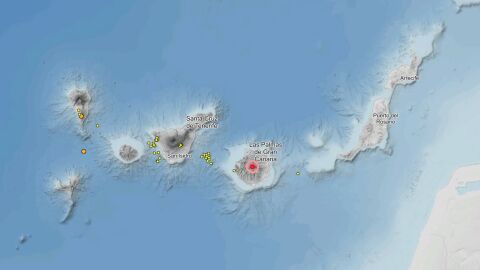 Situación de Canarias en cuanto a movimientos sísmicos a las 11:48 del 12/06/2023