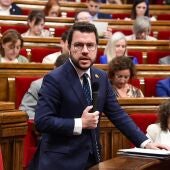 Pere Aragonès en una sessió de control al Parlament