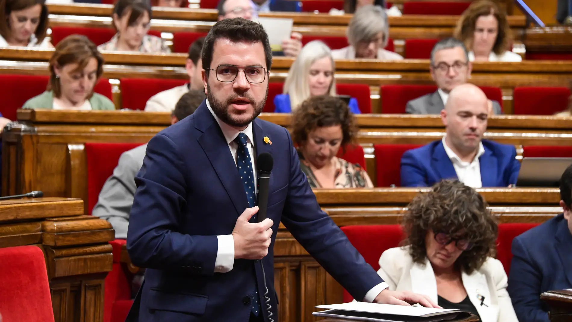 Pere Aragonès en una sessió de control al Parlament