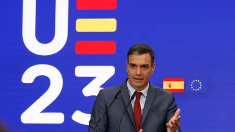 El presidente del Gobierno, Pedro Sánchez, presenta las prioridades de la Presidencia española El presidente del Gobierno, Pedro Sánchez, presenta las prioridades de la Presidencia española/ EFE/ Juan Carlos Hidalgo